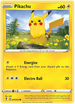 Pikachu 049/203 - Pokemon TCG Evolving Skies card
