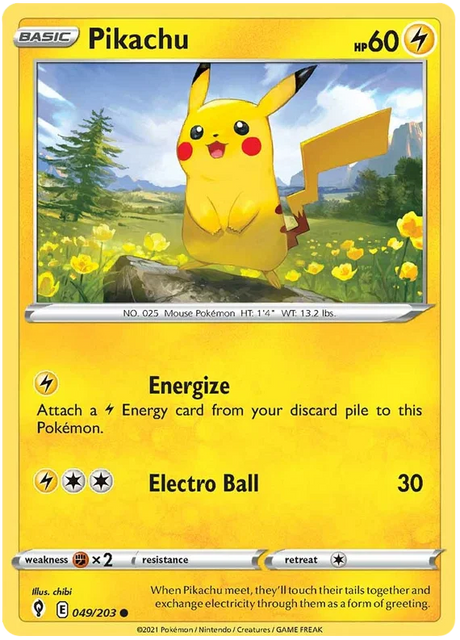 Pikachu 049/203 - Pokemon TCG Evolving Skies card