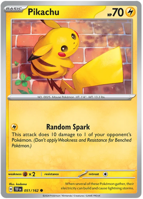 Pikachu Temporal Forces Pokemon Single 051/162