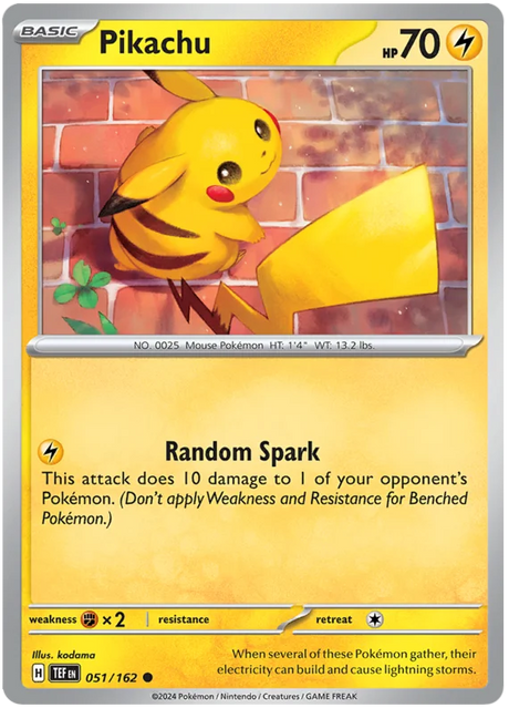 Pikachu Temporal Forces Pokemon Single 051/162