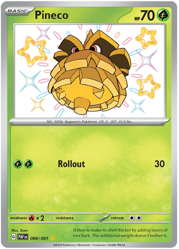 Pineco Paldean Fates Pokemon Card Single 099/091
