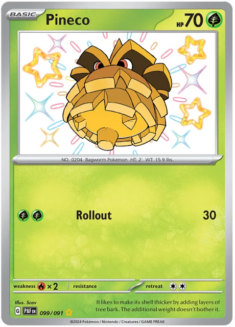 Pineco Paldean Fates Pokemon Card Single 099/091