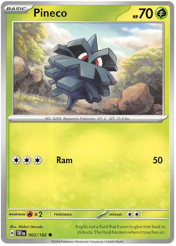 Pineco Temporal Forces Pokemon Single 002/162