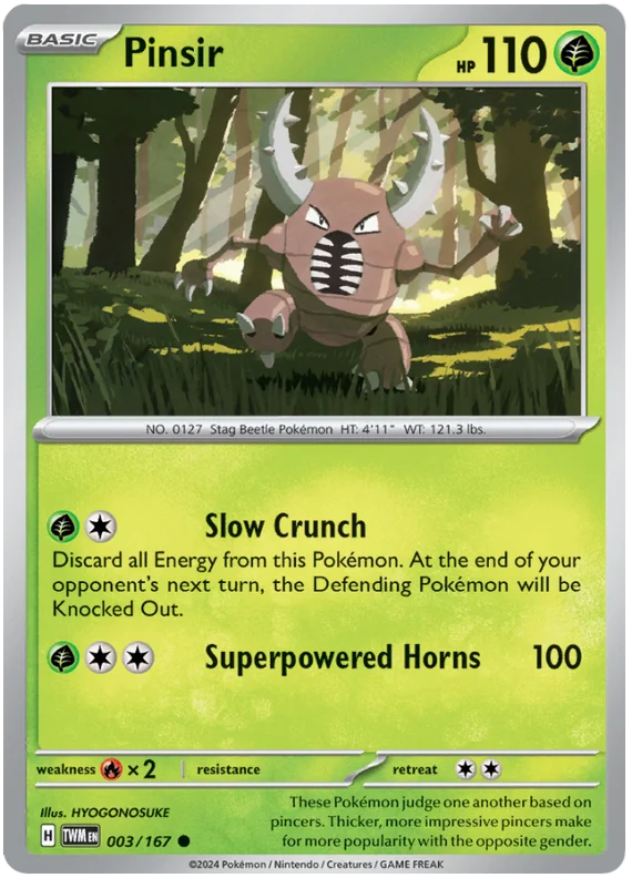 Pinsir Twilight Masquerade Pokemon Single 003/167