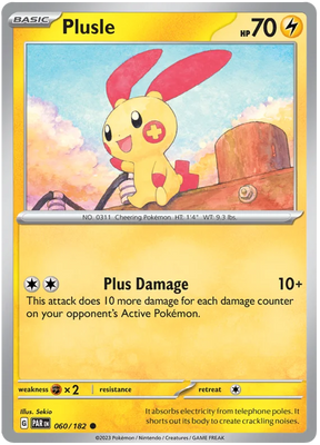 Plusle Paradox Rift Single Pokemon Card 060/182