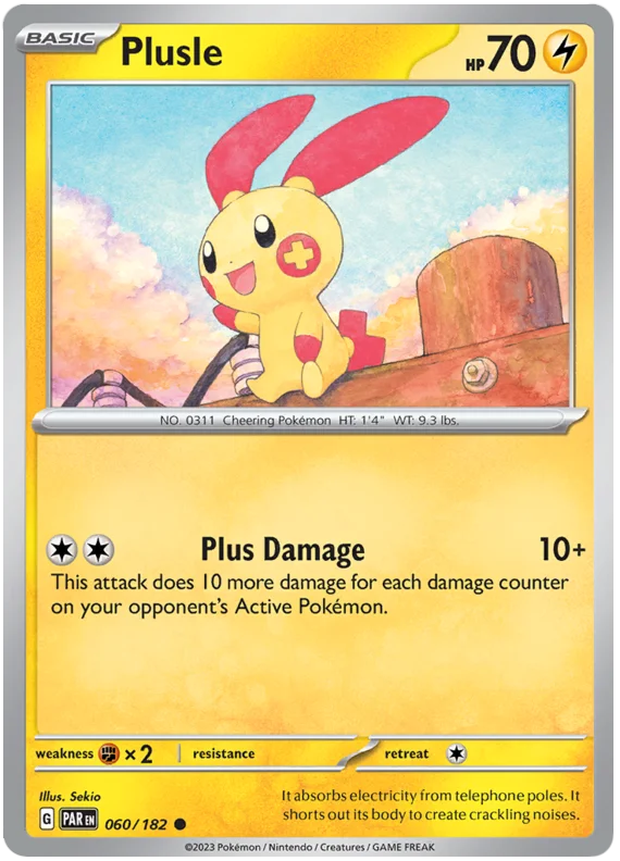 Plusle Paradox Rift Single Pokemon Card 060/182