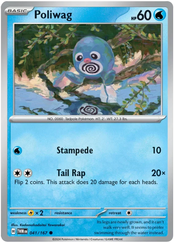 Poliwag Twilight Masquerade Pokemon Single 041/167