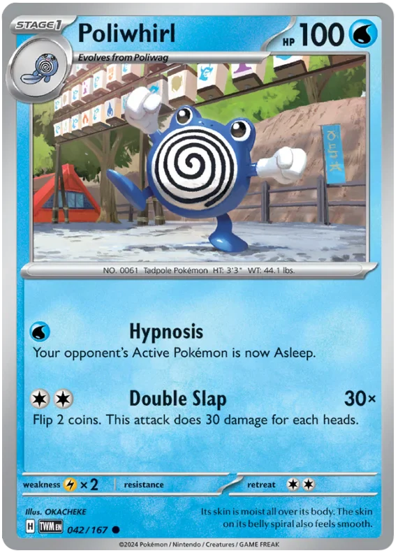 Poliwhirl Twilight Masquerade Pokemon Single 042/167