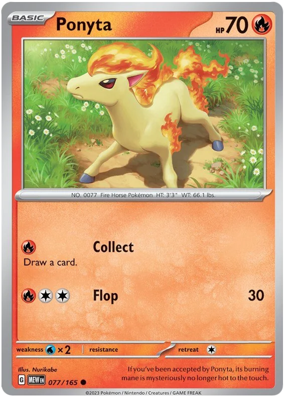 Ponyta 151 Single Pokemon Card