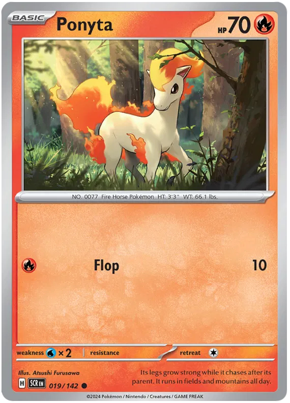 Ponyta Stellar Crown Pokemon Single Card 019/142