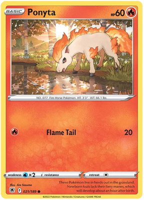 Ponyta Astral Radiance Pokemon Card Singles 021/189
