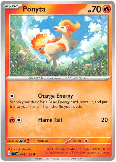 Ponyta Temporal Forces Pokemon Single 026/162