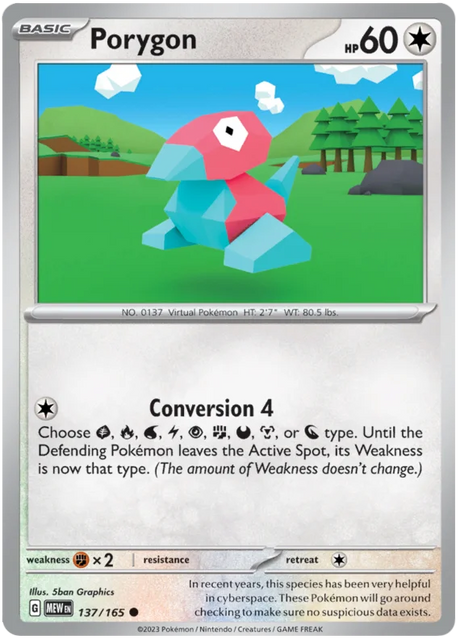 Porygon 151 Single Pokemon Card