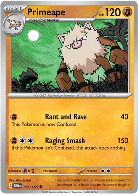 Primeape 151 Single Pokemon Card