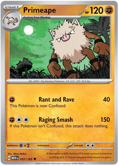 Primeape 151 Single Pokemon Card