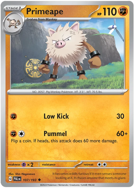 Primeape Paldea Evolved Single Pokemon Card