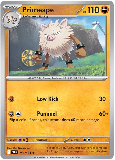 Primeape Paldea Evolved Single Pokemon Card