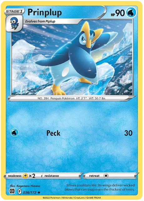 Prinplup Brilliant Stars Pokemon Card Singles 036/172