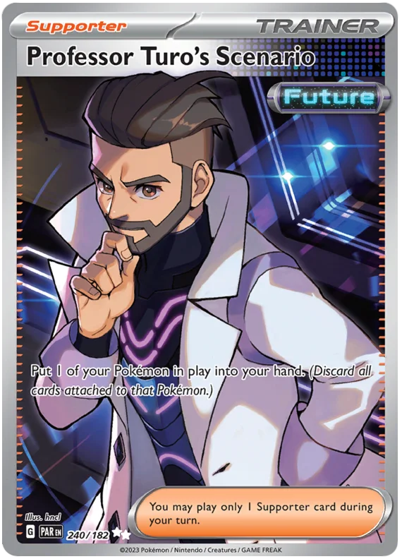Professor Turo's Scenario Full Art Paradox Rift Single Pokemon Card 240/182