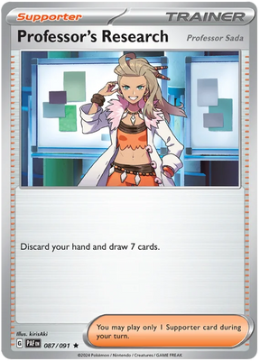 Professor's Research (Professor Sada) Paldean Fates Pokemon Card Single 087/091