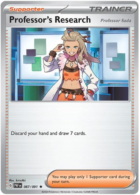 Professor's Research (Professor Sada) Paldean Fates Pokemon Card Single 087/091