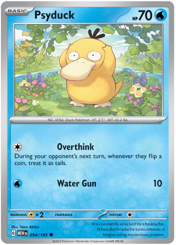 Psyduck 151 Single Pokemon Card