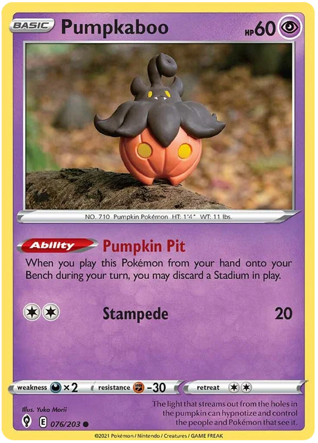 Pumpkaboo 076/203 - Pokemon TCG Evolving Skies card