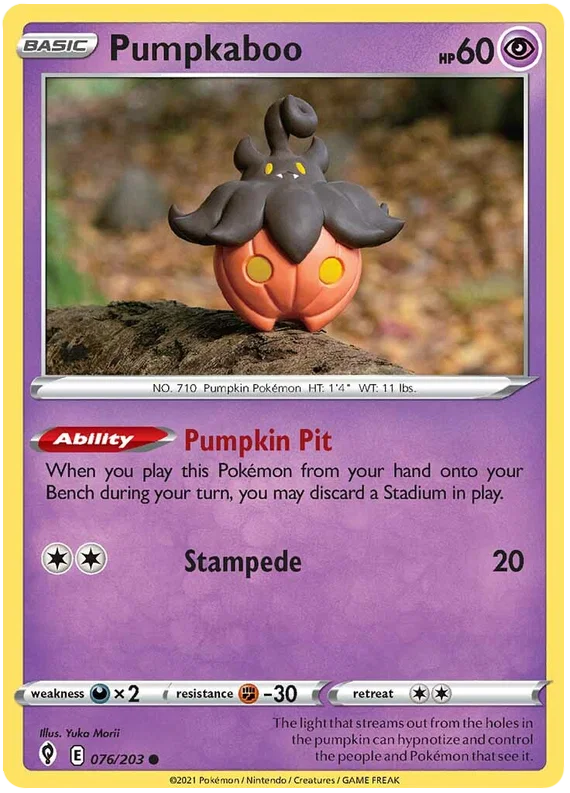 Pumpkaboo 076/203 - Pokemon TCG Evolving Skies card