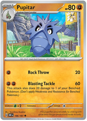 Pupitar Obsidian Flames Single Pokemon Card