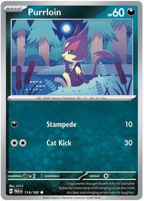 Purrloin Paradox Rift Single Pokemon Card 114/182