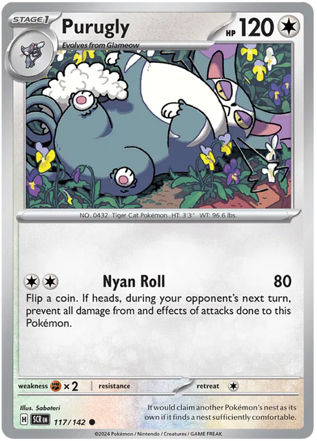 Purugly Stellar Crown Pokemon Single Card 117/142