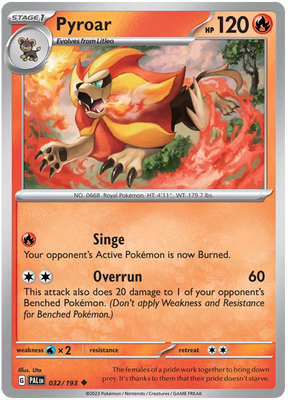 Pyroar Paldea Evolved Single Pokemon Card