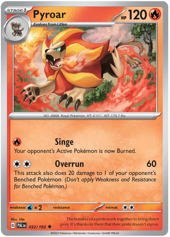 Pyroar Paldea Evolved Single Pokemon Card