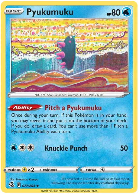 Pyukumuku Fusion Strike Pokemon Card Singles 077/264