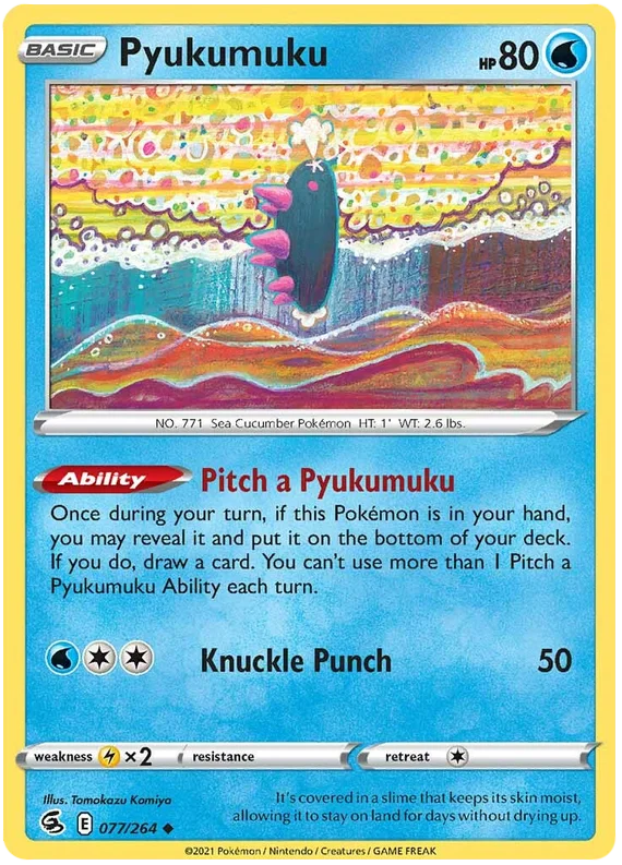Pyukumuku Fusion Strike Pokemon Card Singles 077/264