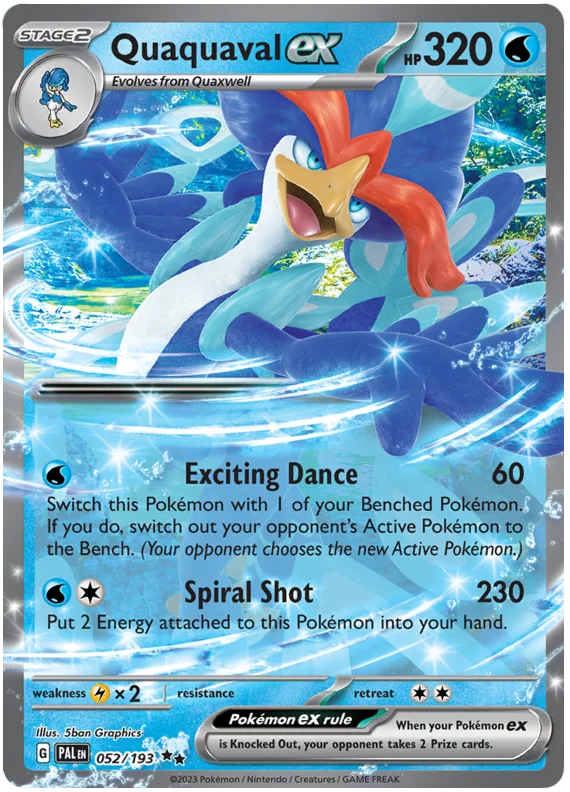Quaquaval ex Paldea Evolved Single Pokemon Card