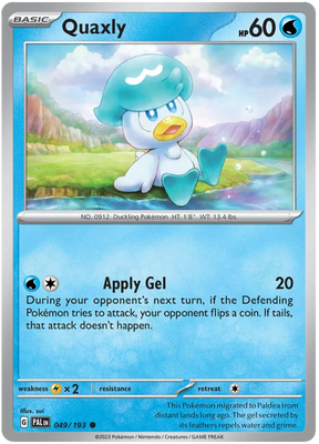 Quaxly 049 Paldea Evolved Single Pokemon Card