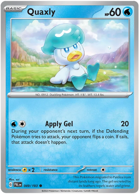 Quaxly 049 Paldea Evolved Single Pokemon Card