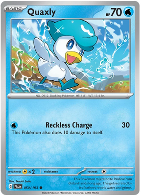 Quaxly 050 Paldea Evolved Single Pokemon Card