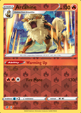 Arcanine 028/192, Rebel Clash, Reverse Holo finish, representative matte composite