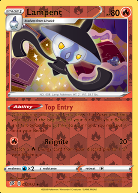 Lampent 032/192, Rebel Clash, Reverse Holo finish, representative matte composite