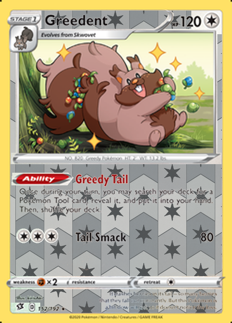 Greedent 152/192, Rebel Clash, Reverse Holo finish, representative matte composite
