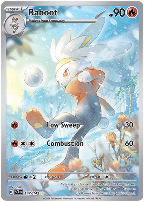 Raboot Illustration Rare Stellar Crown Pokemon Single Card 147/142