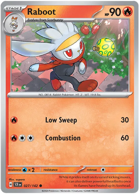 Raboot Stellar Crown Pokemon Single Card 027/142