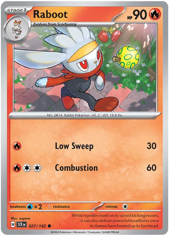 Raboot Stellar Crown Pokemon Single Card 027/142