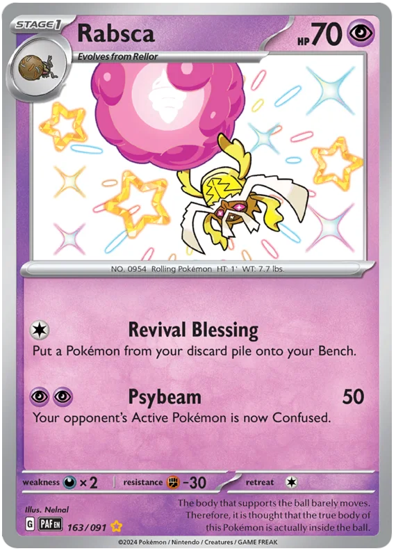 Rabsca Paldean Fates Pokemon Card Single 163/091