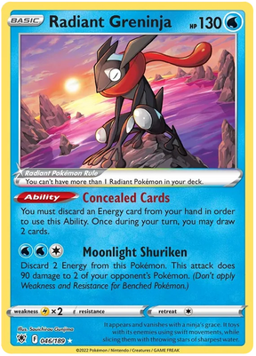 Radiant Greninja Astral Radiance Pokemon Card Singles 046/189