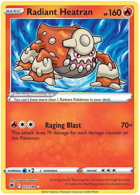 Radiant Heatran Astral Radiance Pokemon Card Singles 027/189