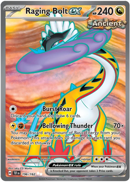 Raging Bolt ex Temporal Forces Pokemon Single 196/162