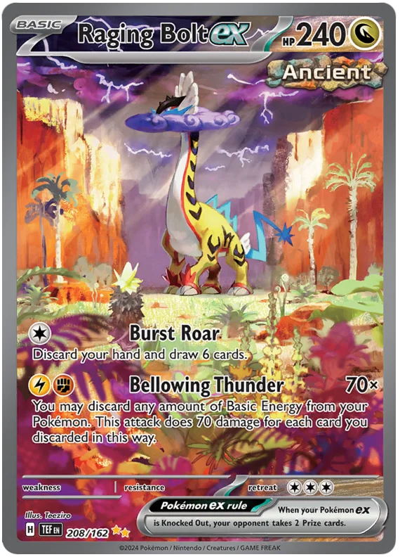 Raging Bolt ex Temporal Forces Pokemon Single 208/162